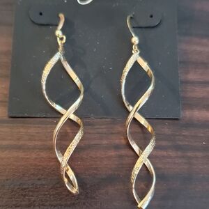 Tanya Creations Gold Twisted Earrings
